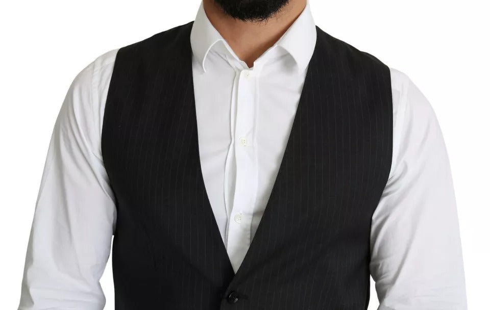 Dolce & Gabbana Black Men Formal STAFF Dress Waistcoat Men's Vest