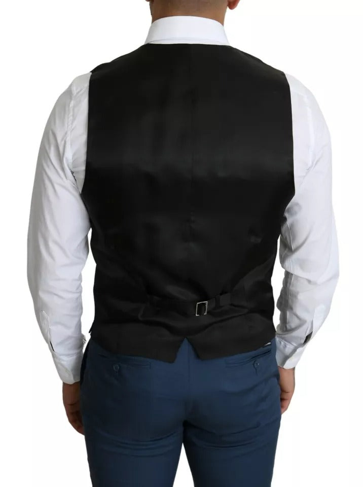 Dolce & Gabbana Black Men Formal STAFF Dress Waistcoat Men's Vest