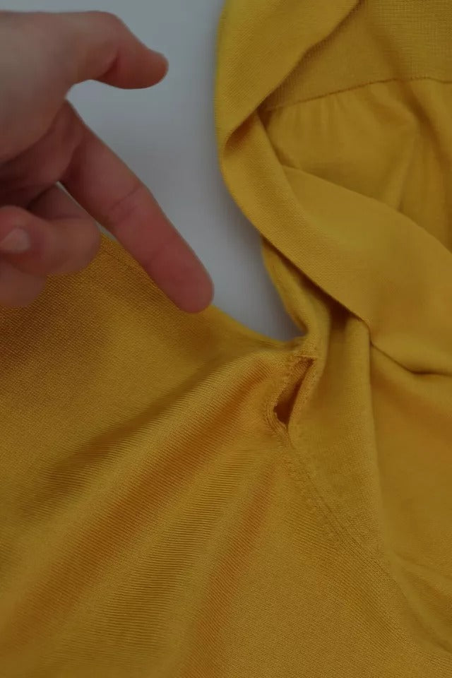 Dolce & Gabbana Yellow Silk Knit Pullover Ascot Collar Women's Top (Pre-Owned)