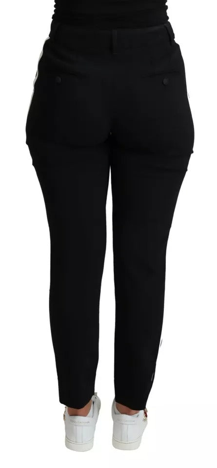 Dolce & Gabbana Black Virgin Wool Stretch Skinny Women's Pants (Pre-Owned)
