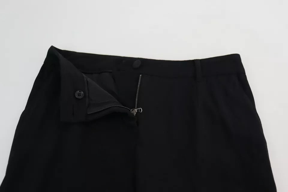 Dolce & Gabbana Black Virgin Wool Stretch Skinny Women's Pants (Pre-Owned)
