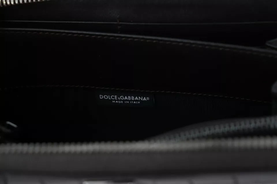 Dolce & Gabbana Brown Exotic Leather Zip Around Continental Clutch Men's Wallet