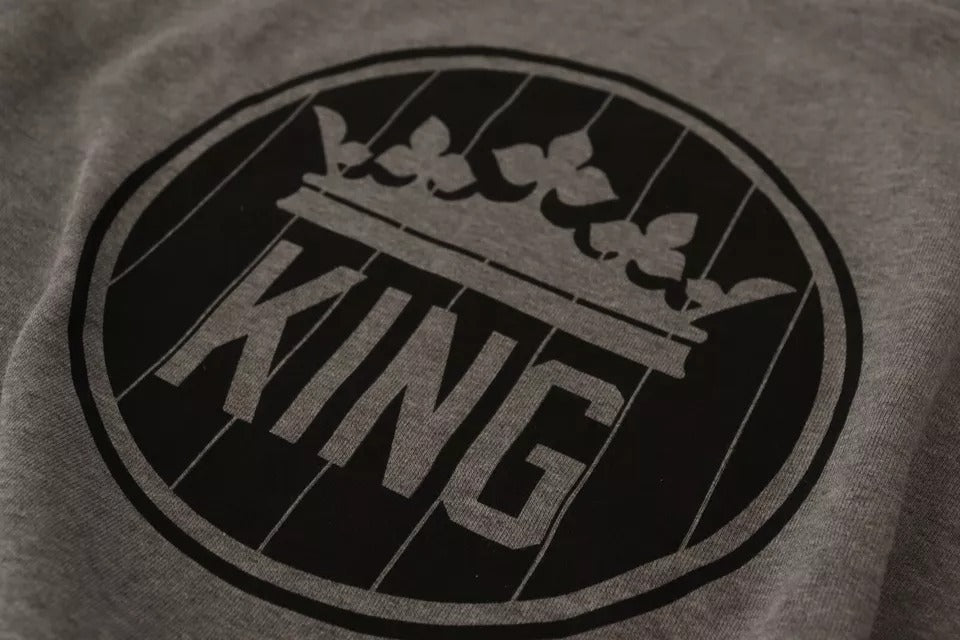Dolce & Gabbana Gray Crown King Cotton Pullover Men's Sweater