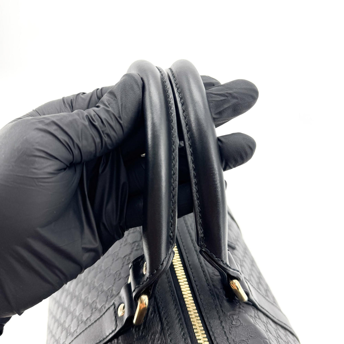 Gucci Joy Boston Microguccissima Leather Black Leather Handbag (Pre-Owned)