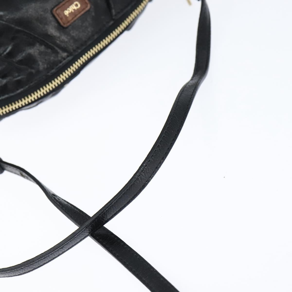 Chloe Shoulder Bag Leather Black Leather Shoulder Bag Bag (Pre-Owned)