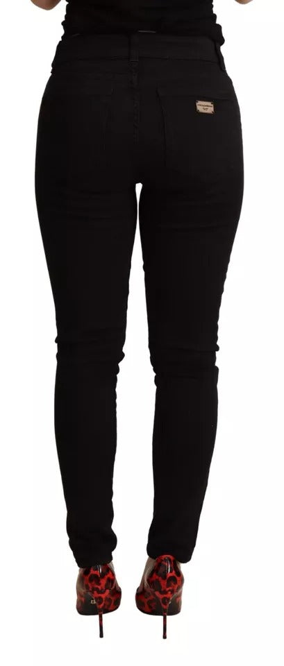 Dolce & Gabbana Black Cotton Stretch Skinny Denim Women's Jeans