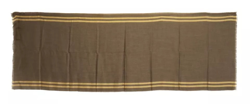 Dolce & Gabbana Green Striped Cashmere Wrap Fringes Men's Scarf (Pre-Owned)