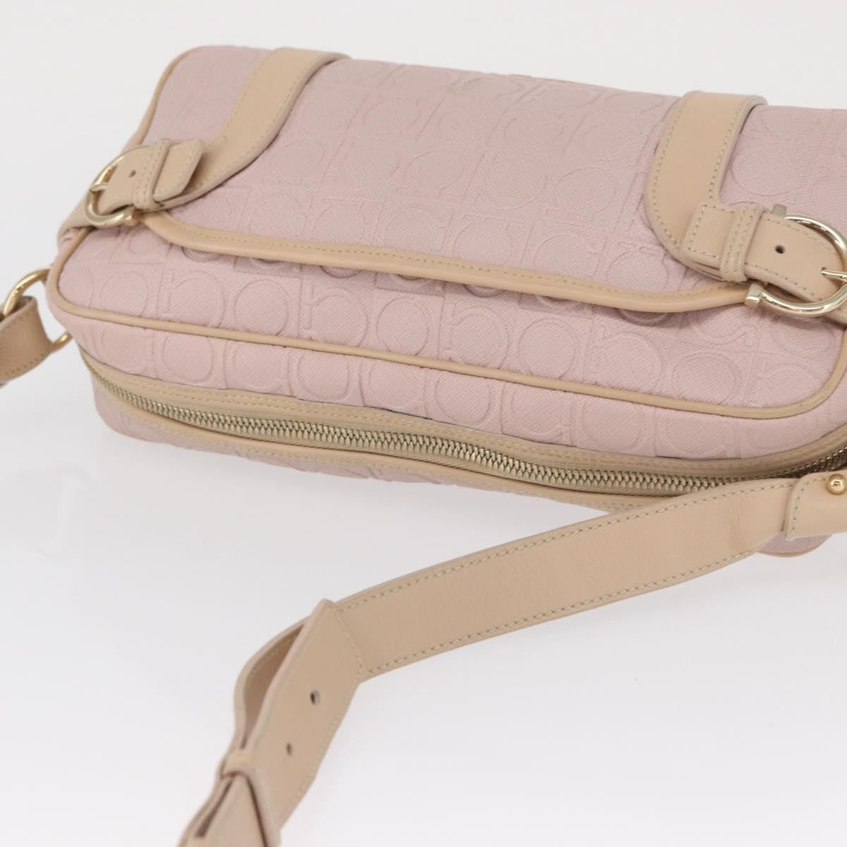 Salvatore Ferragamo Gancini Leather Pink Leather Shoulder Bag Bag (Pre-Owned)