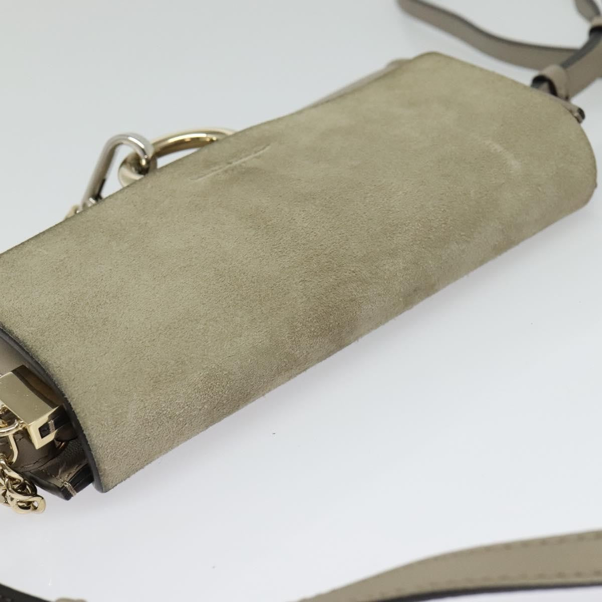 Chloe Faye Leather And Suede Beige Leather Shoulder Bag Bag (Pre-Owned)