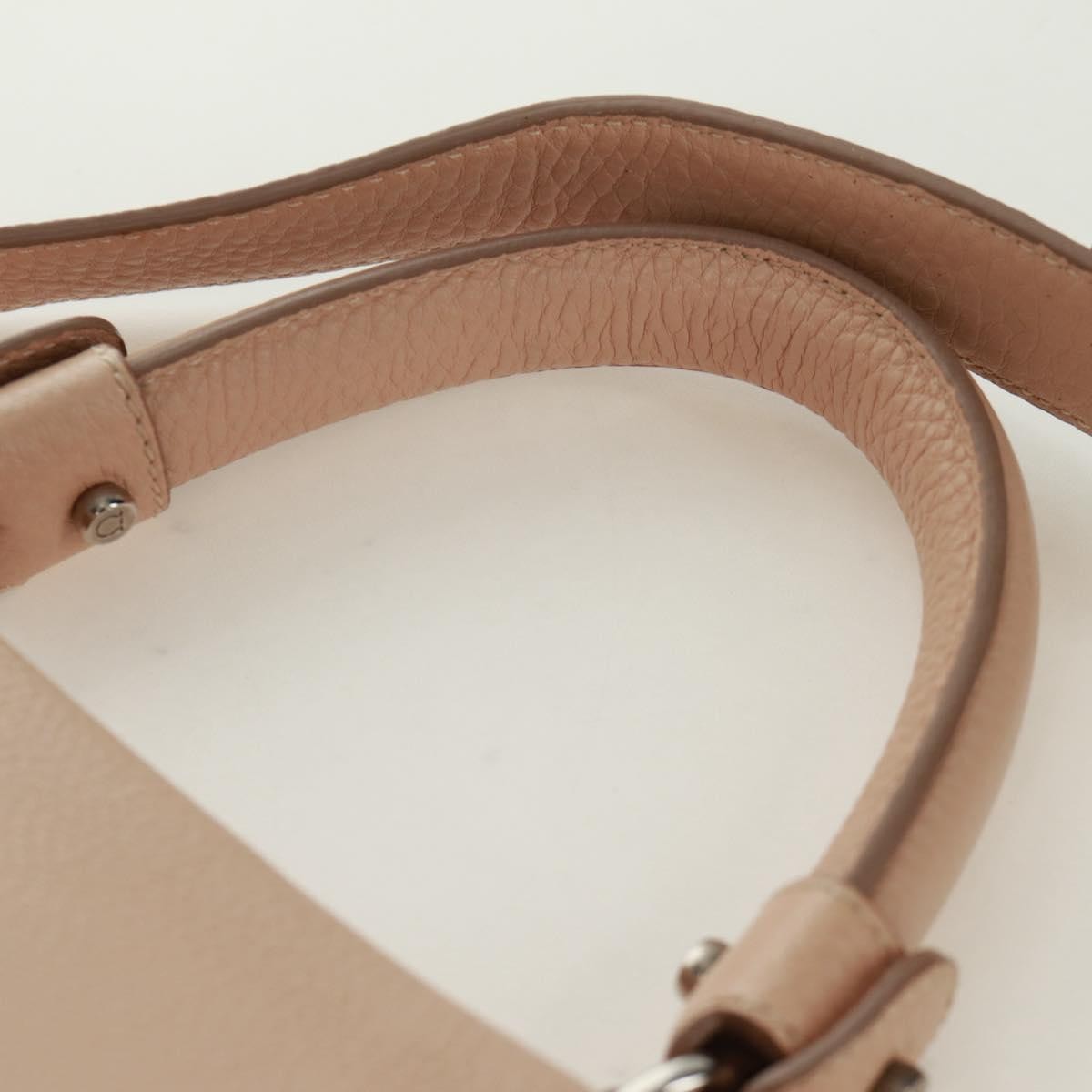 Salvatore Ferragamo Sofia Satchel Grainy Leather Beige Leather Handbag (Pre-Owned)