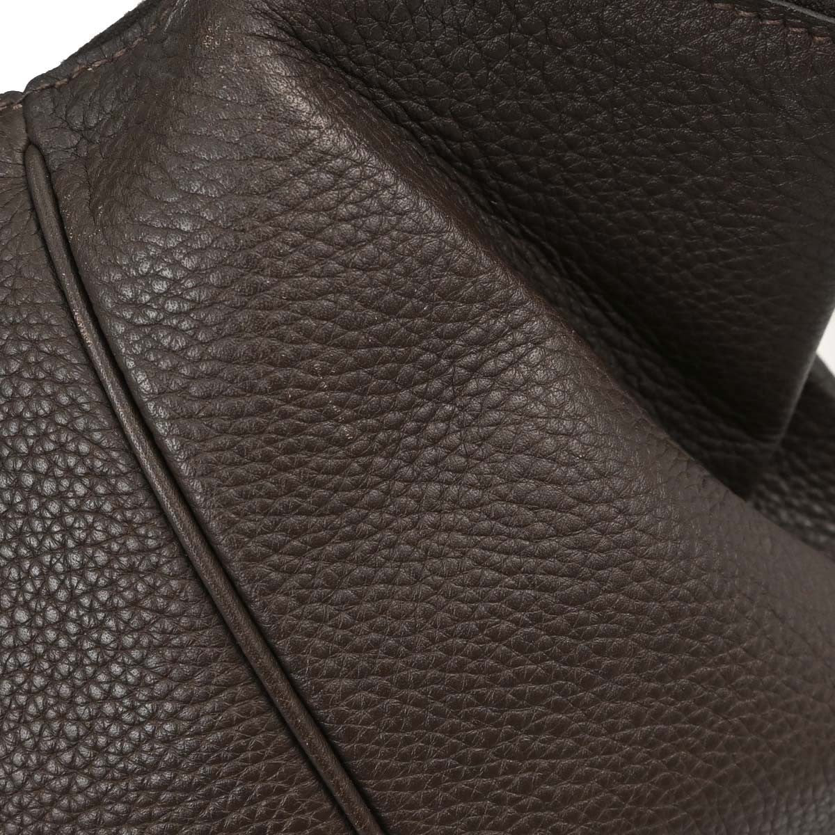 Hermes Paris-Bombay Clémence Brown Leather Handbag (Pre-Owned)