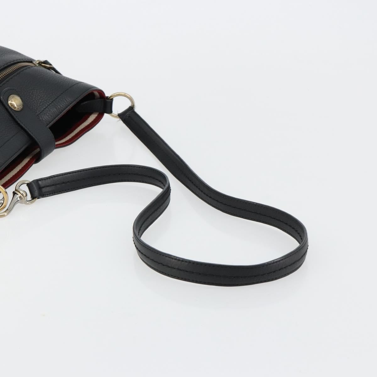 Bally Vintage Leather Black Leather Shoulder Bag Bag (Pre-Owned)