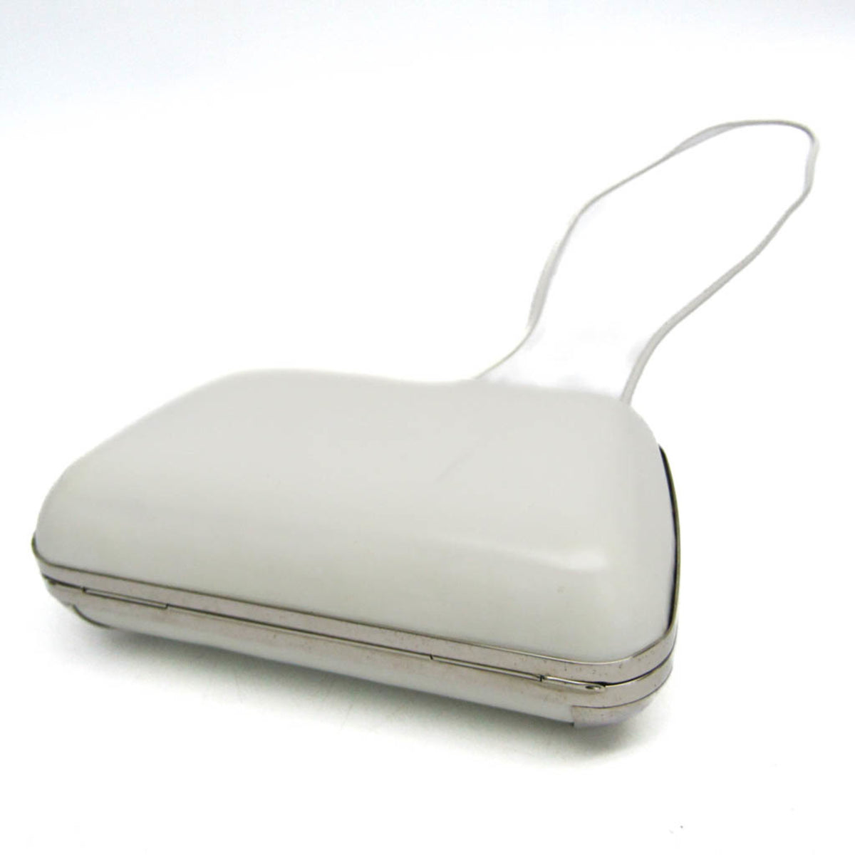 Balenciaga Hard Case Clutch Leather With Metal Detail White Leather Clutche & Pouche Bag (Pre-Owned)