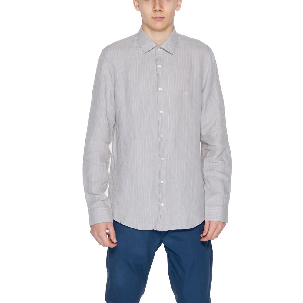 Calvin Klein Beige Linen Men's Shirt