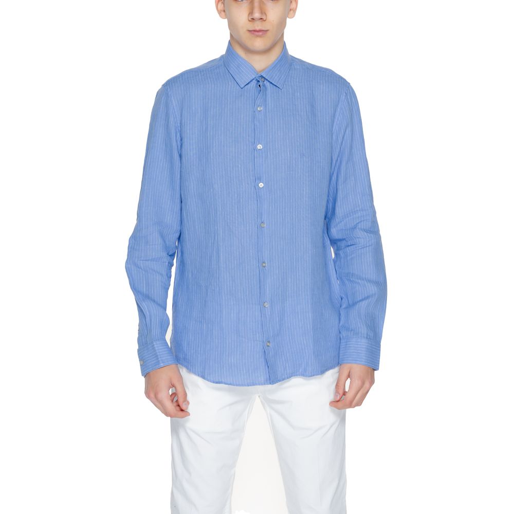 Calvin Klein Blue Linen Men's Shirt