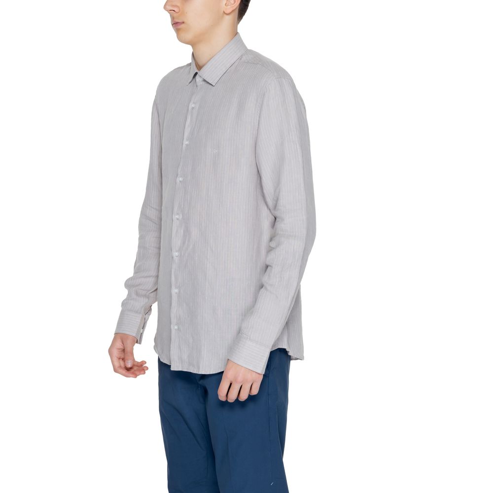 Calvin Klein Beige Linen Men's Shirt