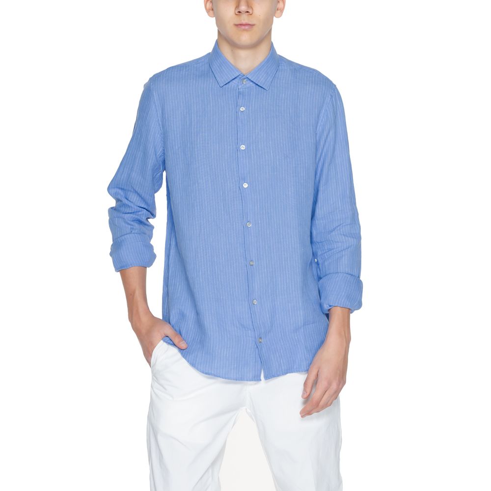Calvin Klein Blue Linen Men's Shirt