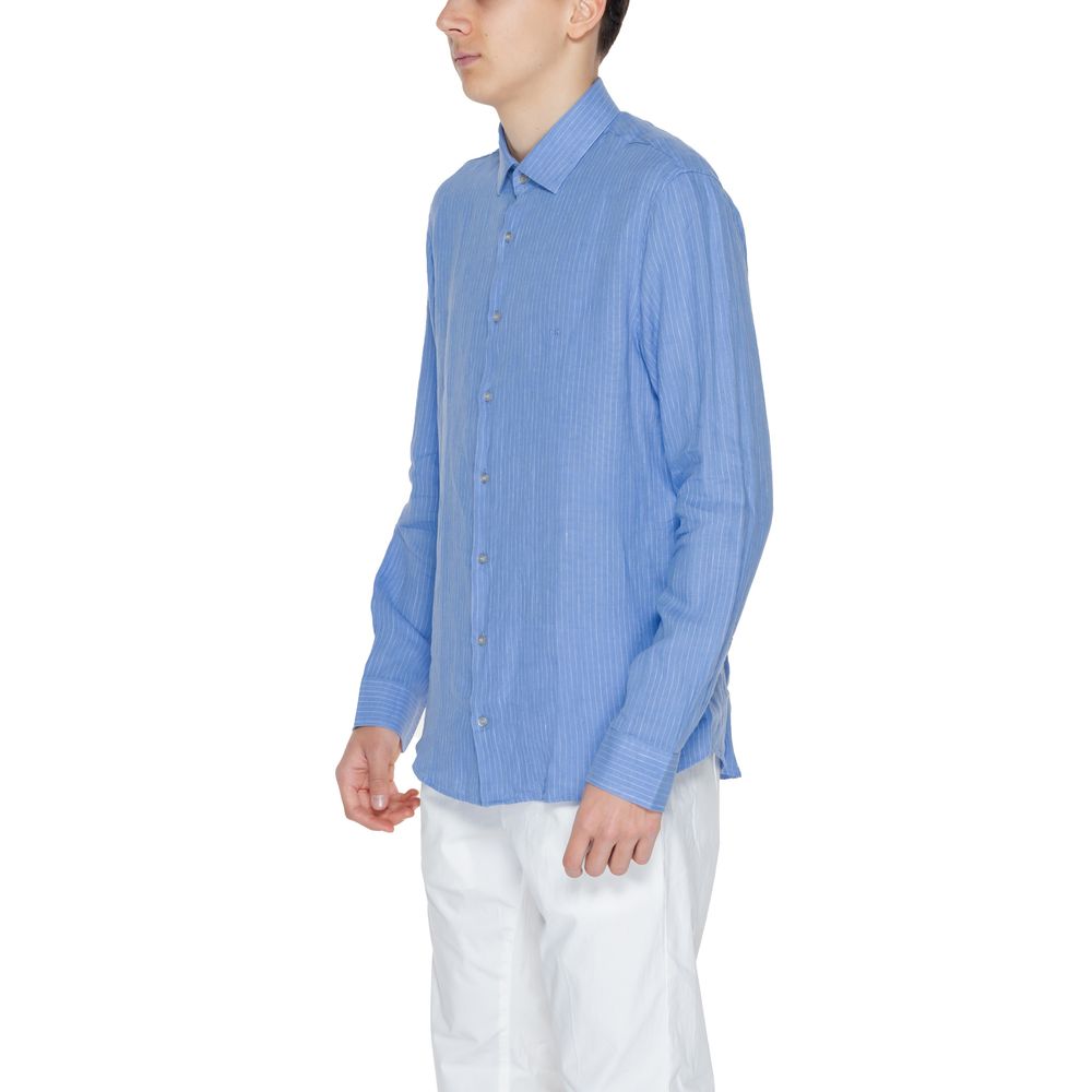 Calvin Klein Blue Linen Men's Shirt