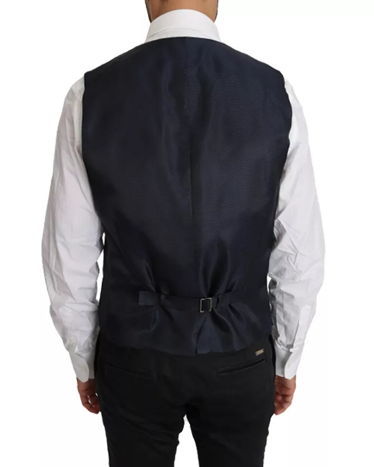 Dolce & Gabbana Blue Wool MARTINI Blazer Vest 2 Men's Piece