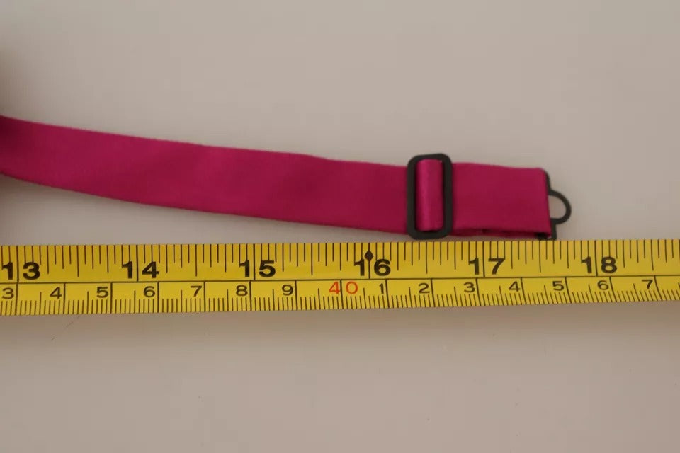 Dolce & Gabbana Pink 100% Silk Adjustable Neck Bow Tie Men's Men