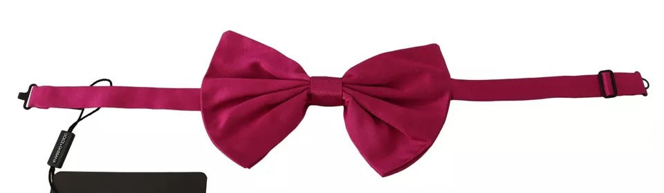 Dolce & Gabbana Pink 100% Silk Adjustable Neck Bow Tie Men's Men