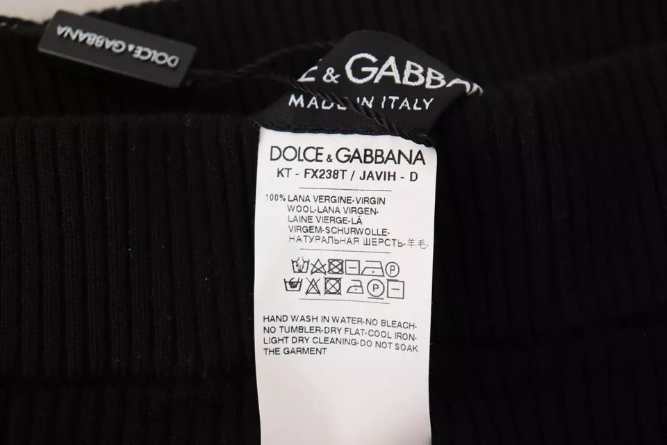 Dolce & Gabbana Black High Waist Stretch Pants Women's Tights