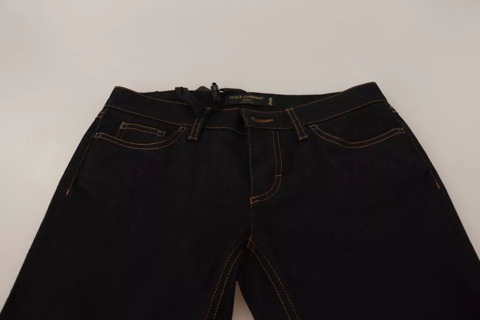 Dolce & Gabbana Blue Cotton Stretch Slim Fit Denim Women's Jeans (Pre-Owned)