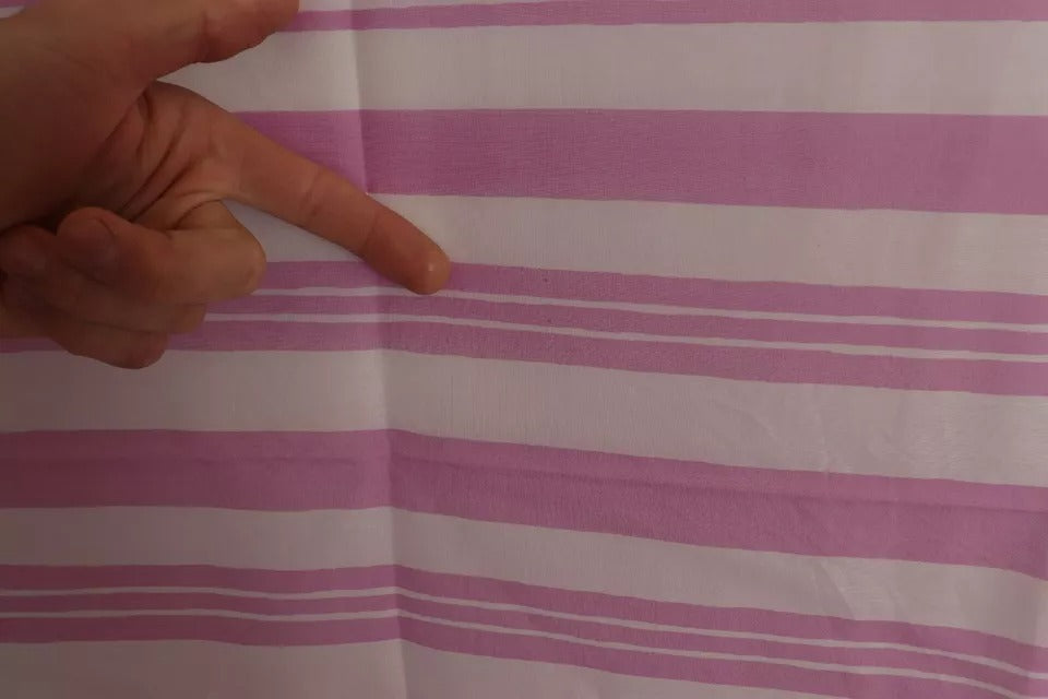 Dolce & Gabbana Pink White Striped Cannes Wrap Shawl Women's Scarf (Pre-Owned)
