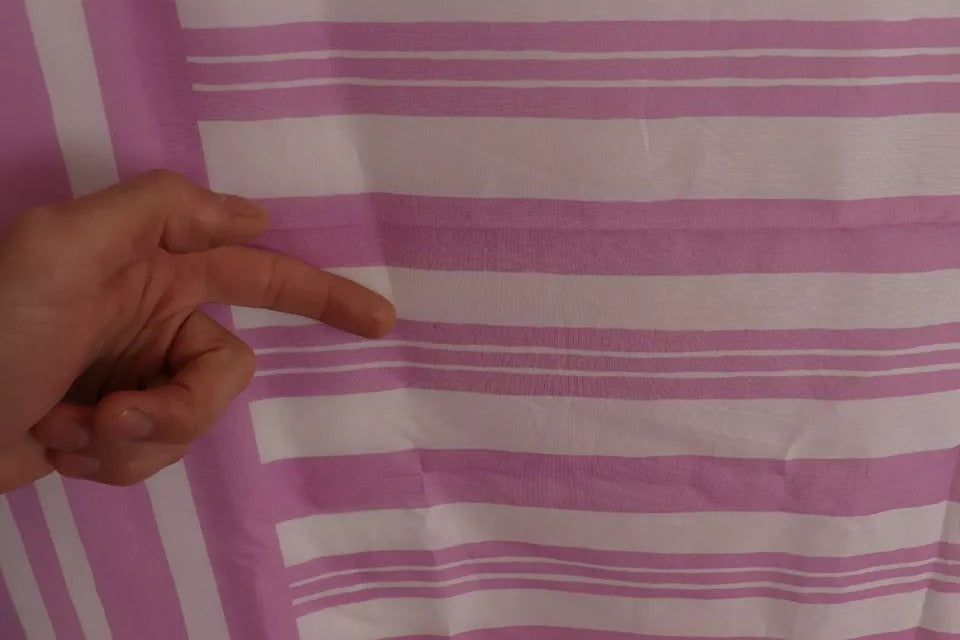Dolce & Gabbana Pink White Striped Cannes Wrap Shawl Women's Scarf (Pre-Owned)