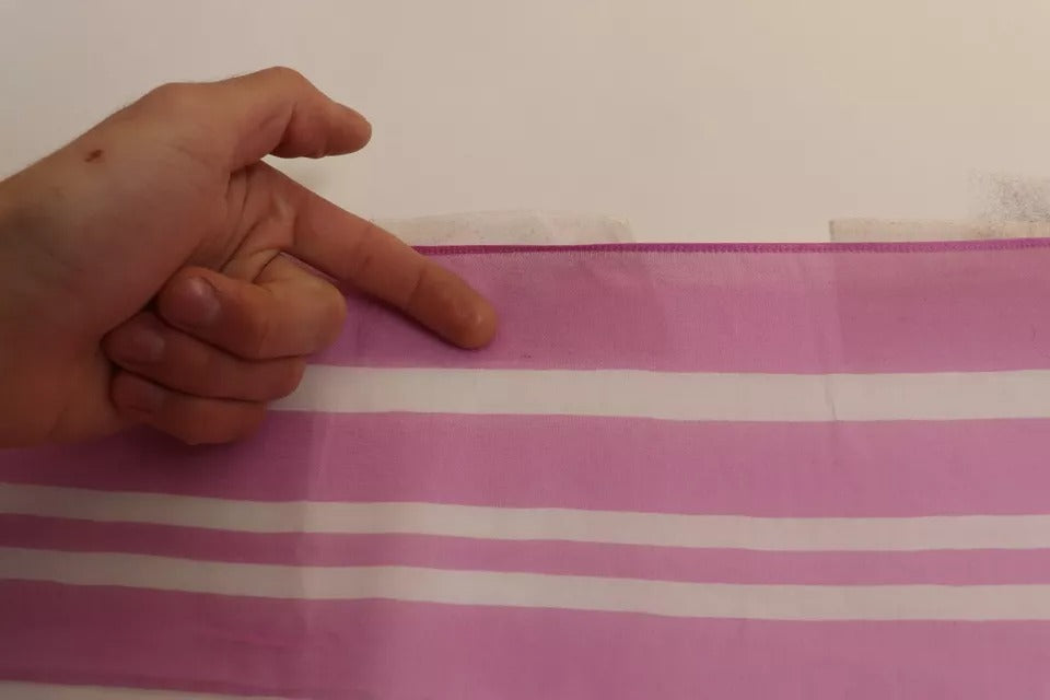 Dolce & Gabbana Pink White Striped Cannes Wrap Shawl Women's Scarf (Pre-Owned)