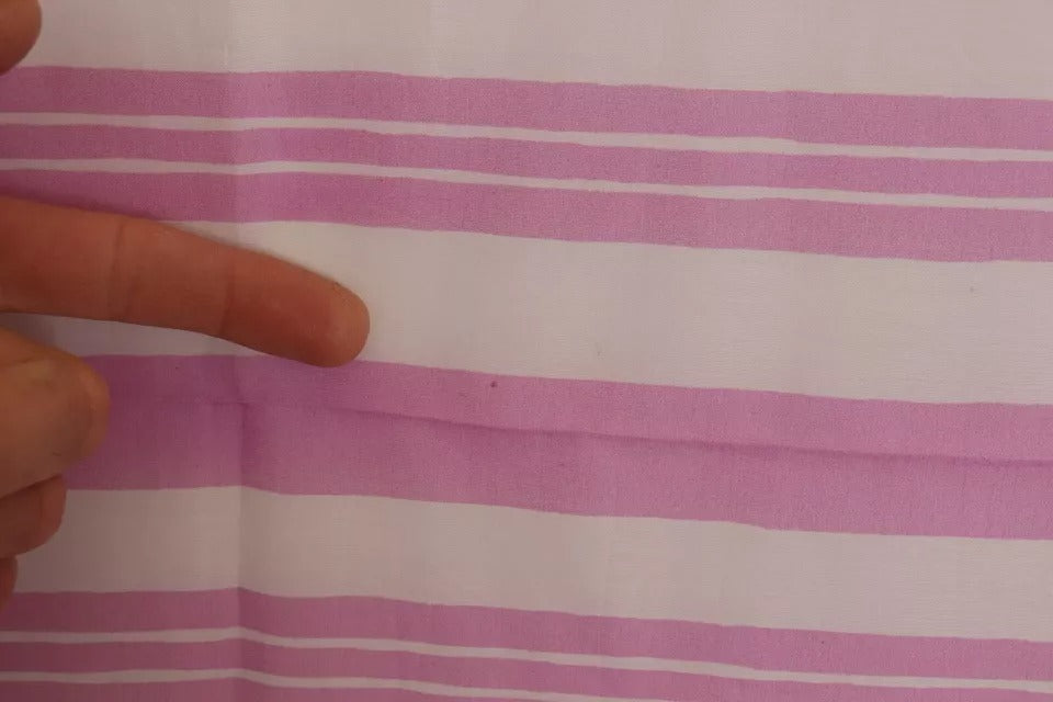 Dolce & Gabbana Pink White Striped Cotton Wrap Shawl Women's Scarf (Pre-Owned)