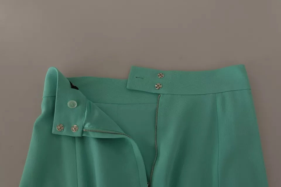 Dolce & Gabbana Mint Green Viscose Pencil Cut Midi Women's Skirt (Pre-Owned)