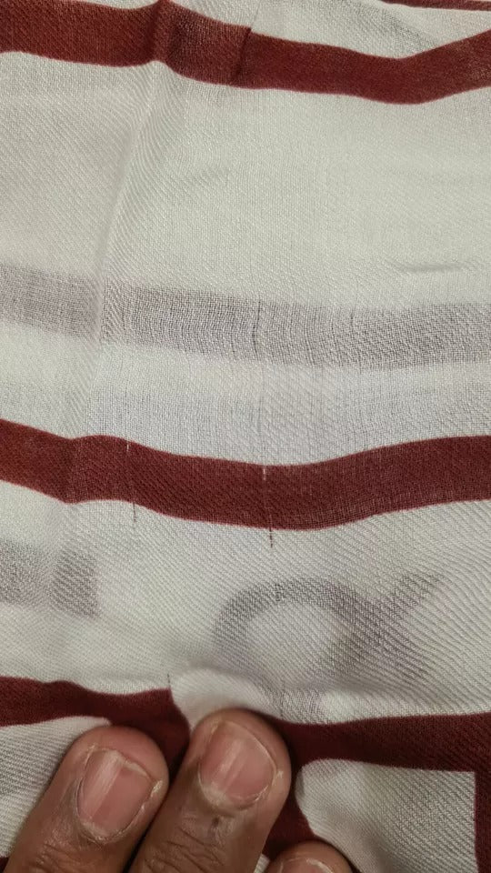Dolce & Gabbana White Red Printed Wrap Shawl Modal Men's Scarf (Pre-Owned)
