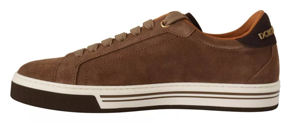 Dolce & Gabbana Brown Suede Logo Low Top Sneakers Men Men's Shoes