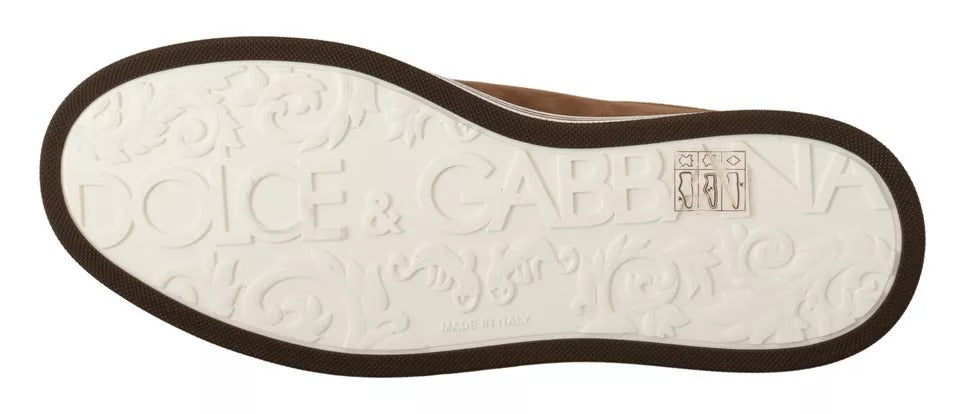 Dolce & Gabbana Brown Suede Logo Low Top Sneakers Men Men's Shoes