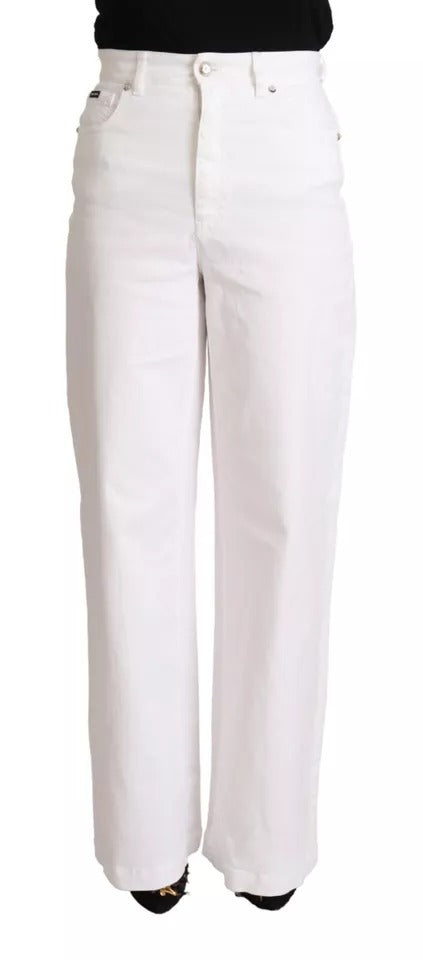 Dolce & Gabbana White MONICA Boot Cut Cotton Denim Women's Jeans (Pre-Owned)