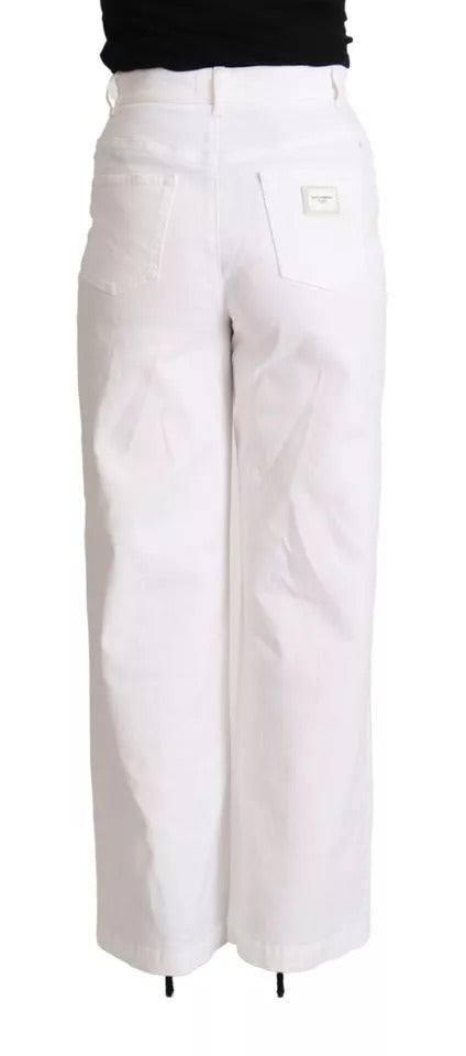 Dolce & Gabbana White MONICA Boot Cut Cotton Denim Women's Jeans (Pre-Owned)