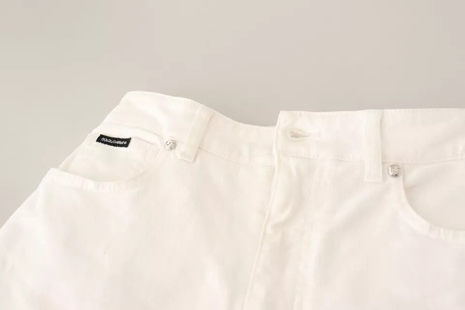 Dolce & Gabbana White MONICA Boot Cut Cotton Denim Women's Jeans (Pre-Owned)
