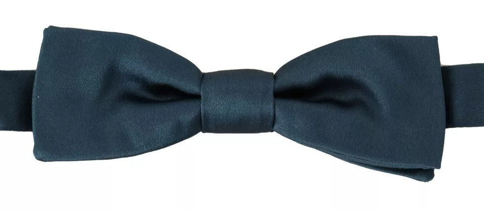 Dolce & Gabbana Blue 100% Silk Adjustable Neck Bow Tie Men's Mens