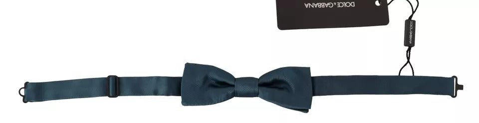 Dolce & Gabbana Blue 100% Silk Adjustable Neck Bow Tie Men's Mens