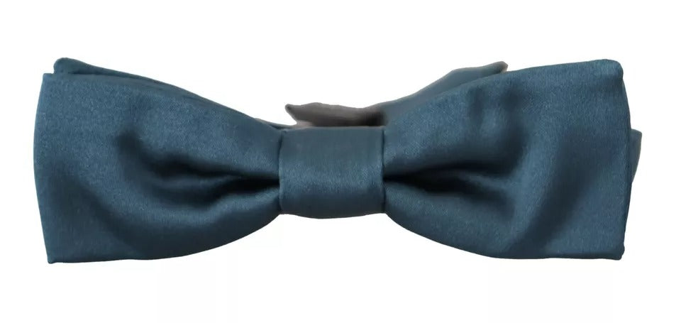 Dolce & Gabbana Blue 100% Silk Adjustable Neck Bow Tie Men's Mens