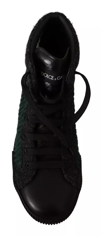 Dolce & Gabbana Green Corduroy High Tops Sneakers Mens Casual Men's Shoes