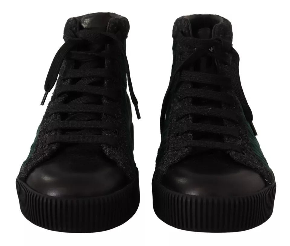 Dolce & Gabbana Green Corduroy High Tops Sneakers Mens Casual Men's Shoes