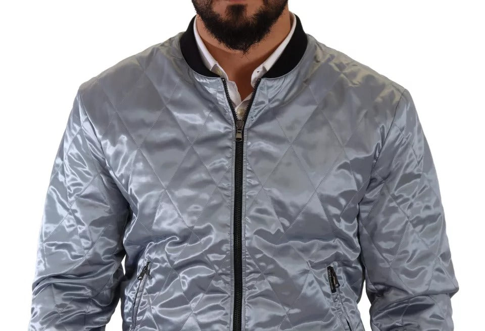 Dolce & Gabbana Light Blue Bomber Coat Men Men's Jacket