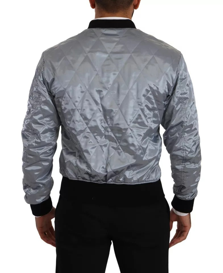 Dolce & Gabbana Light Blue Bomber Coat Men Men's Jacket