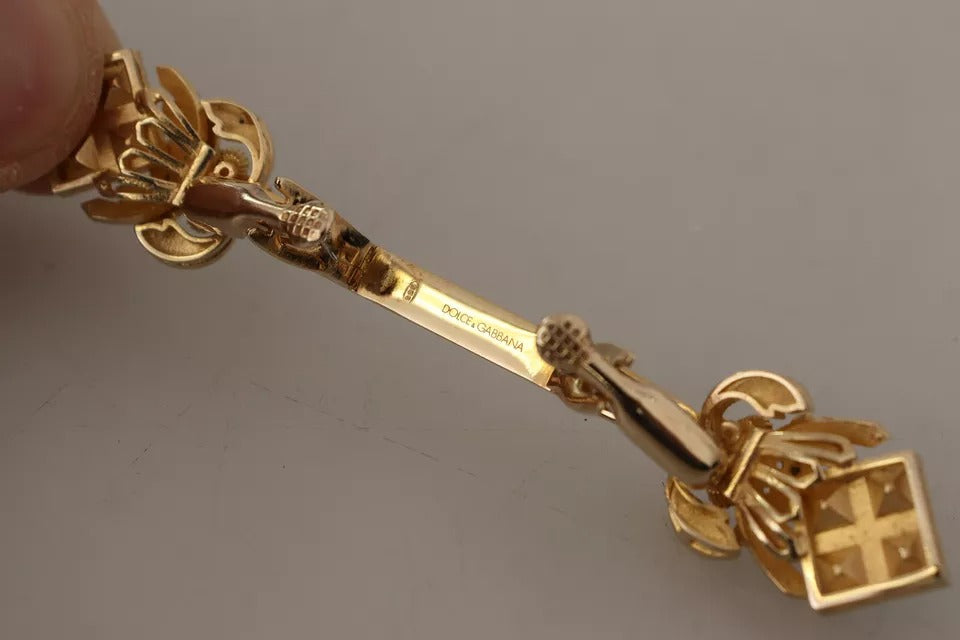 Dolce & Gabbana Gold Plated 925 Sterling Silver Crystal Collar Stop Men's Brooch
