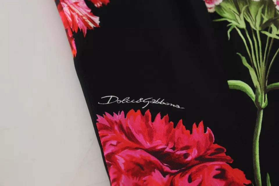 Dolce & Gabbana Black Floral Sleeveless Tank Top Silk Women's Blouse (Pre-Owned)