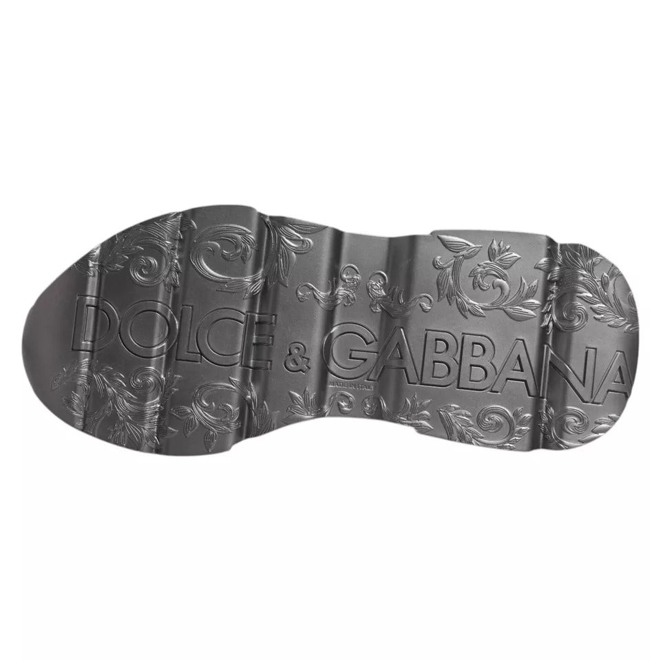 Dolce & Gabbana White Silver DAYMASTER Leather Sneakers Men Men's Shoes (Pre-Owned)