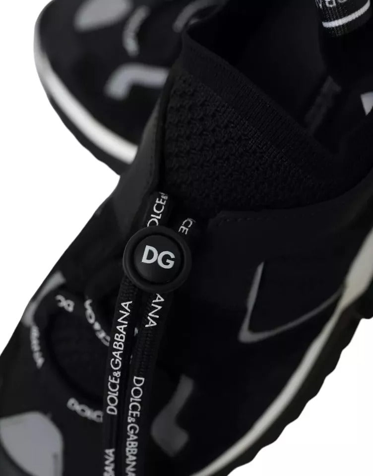 Dolce & Gabbana Black White Logo Sorrento Mens Sneakers Men's Shoes