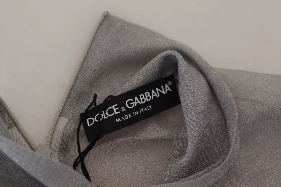 Dolce & Gabbana Gray See Through Turtleneck Pullover Women's Sweater (Pre-Owned)